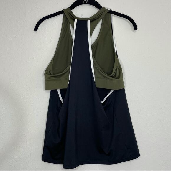 ENERGIE Black Racerback Tank with Built-In Bra Size Large - Picture 2 of 10